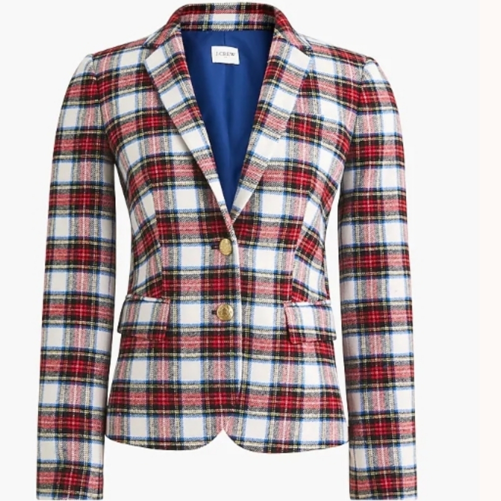 J Crew Factory Tartan schoolboy blazer $218 Retail NWT Size 2 BV125